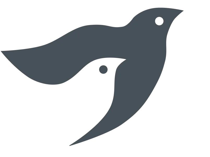 飛ぶ鳥のシンプルなロゴ