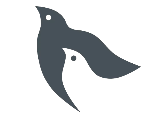 飛ぶ鳥のシンプルなロゴ